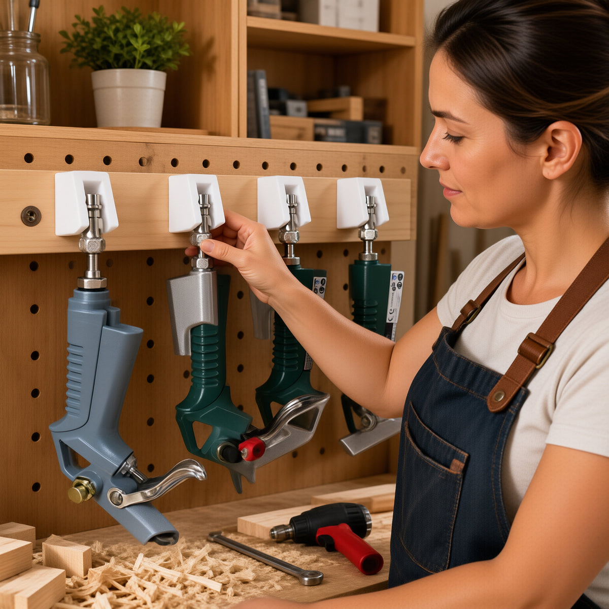 Pneumatic Tool Wall Mount Set